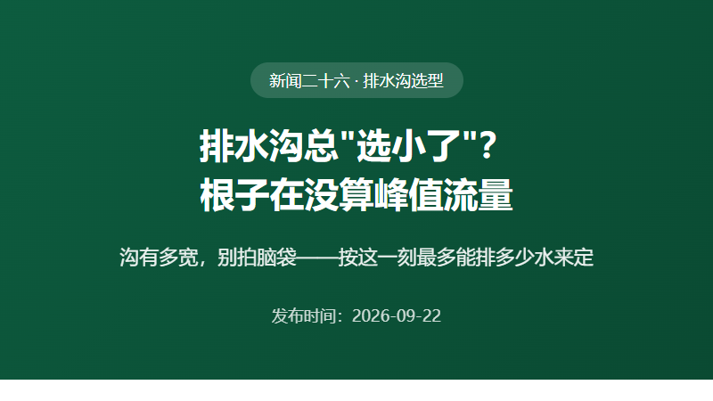 食品车间排水沟总"选小了"？根子在没算峰值流量